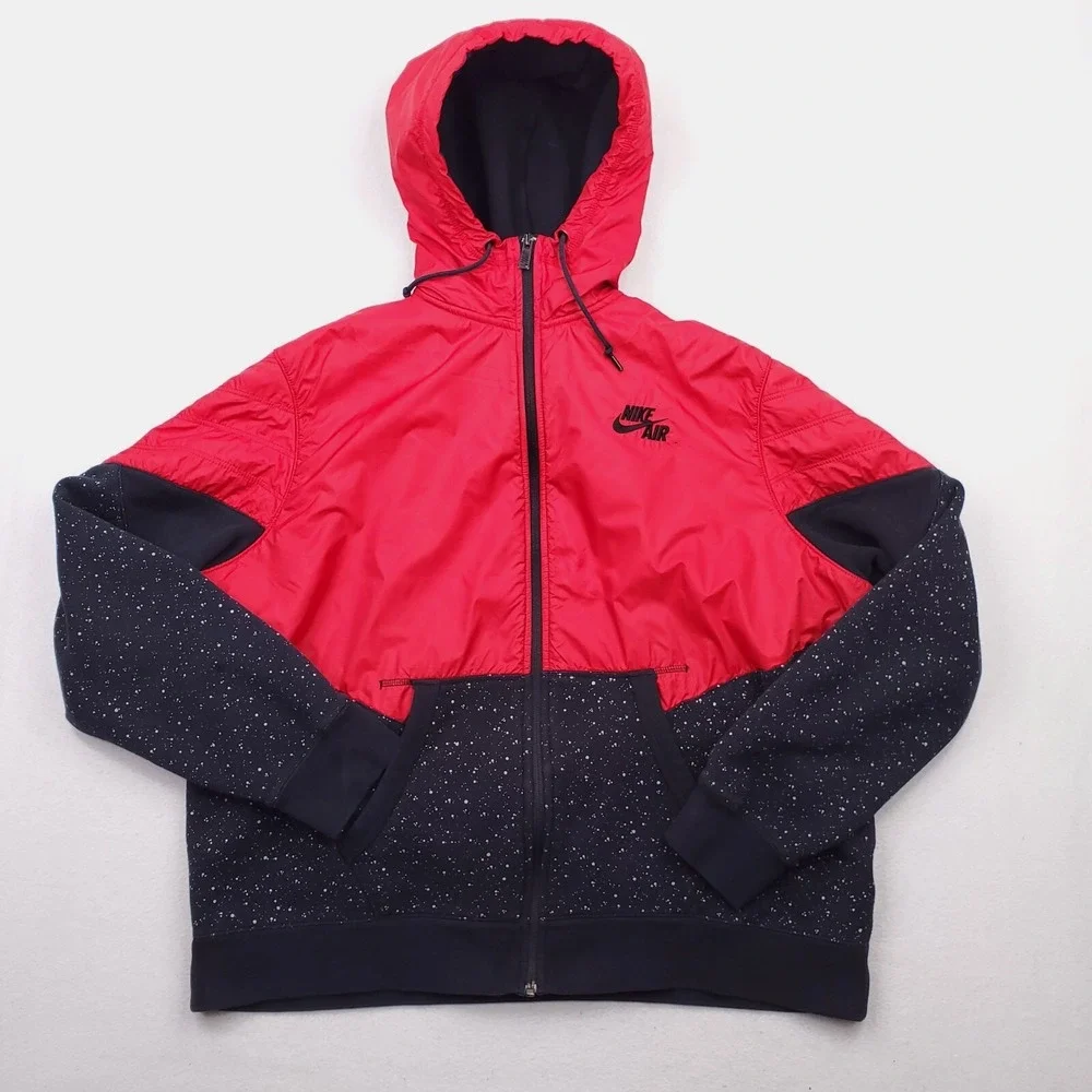 Vintage Nike Air Windrunner Hoodie Men XXL Black Red BRED Galaxy Jacket Full Zip